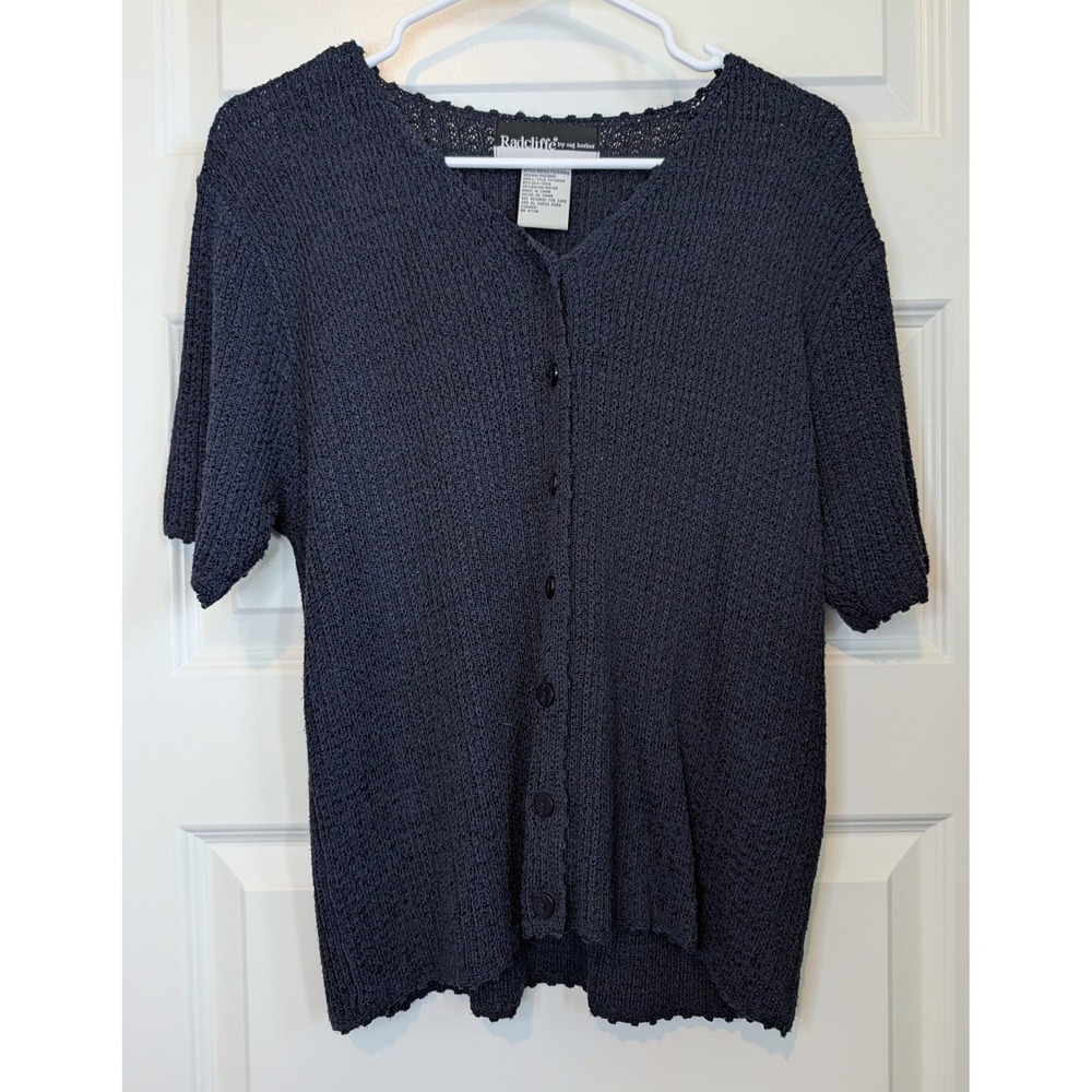 Radcliffe Silk Blend Navy Knit Cardigan